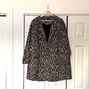 Lord & Taylor Leopard Print Open Jacket – 1X – Statement Blazer Coat